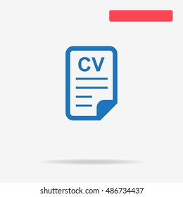 CV icon. Vector concept illustration for design.