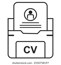 CV design de vetor ícone. ícone da caixa CV