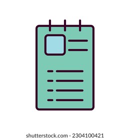 CV Icon Vector Illustration. CV Lineal Color Icon
