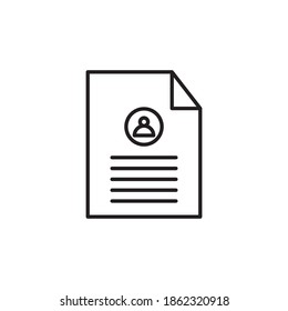 cv icon vector outline design. isolated on white background