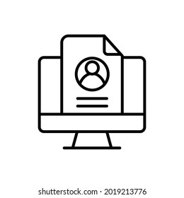 CV icon vector. Resume illustration sign. User data symbol or logo.