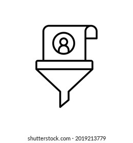 CV icon vector. Resume illustration sign. User data symbol or logo.