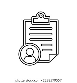 CV icon vector. Resume illustration sign. User data user data.