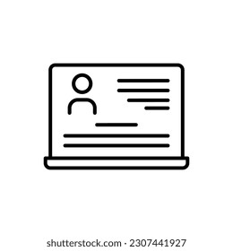 CV icon vector. Resume illustration sign. User data symbol or logo.