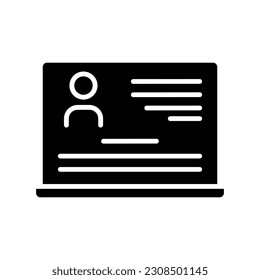 CV icon vector. Resume illustration sign. User data symbol or logo.