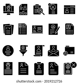 Cv Icon Vector Set Resume Illustration Stock Vector (Royalty Free ...