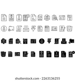CV icon vector set. Resume illustration sign collection. user data symbol or logo.