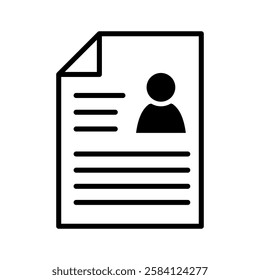CV icon vector set. Resume illustration sign collection. user data symbol or logo.