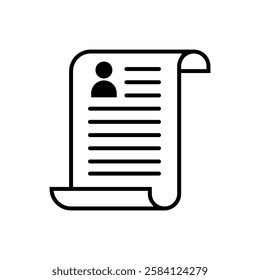 CV icon vector set. Resume illustration sign collection. user data symbol or logo.