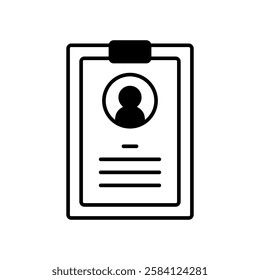 CV icon vector set. Resume illustration sign collection. user data symbol or logo.