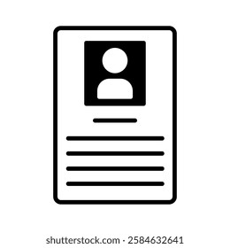 CV icon vector set. Resume illustration sign collection. user data symbol or logo.