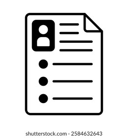 CV icon vector set. Resume illustration sign collection. user data symbol or logo.