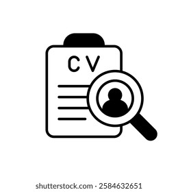 CV icon vector set. Resume illustration sign collection. user data symbol or logo.
