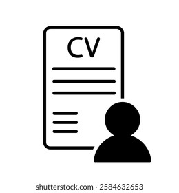 CV icon vector set. Resume illustration sign collection. user data symbol or logo.