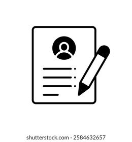 CV icon vector set. Resume illustration sign collection. user data symbol or logo.