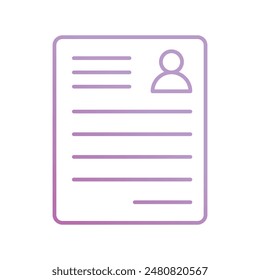 cv icon with white background vector stock illustration