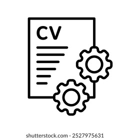 ícone cv com fundo branco vetor ilustração de estoque, cv no símbolo de progresso