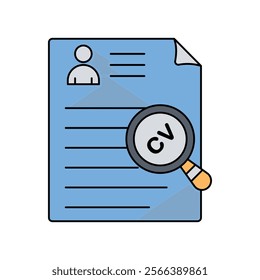 CV icon with white background vector stock illustration