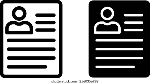 CV Icons. black and white vector illustration set.