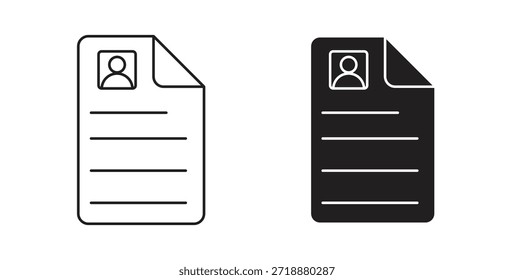 Ícones CV definidos isolados em fundo branco ilustração de vetor plana.