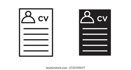 CV ícones coleção de vetores para designs de web. ícones planos