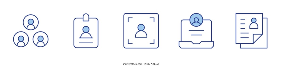 cv, id card, focus, user. User Icon vector illustration. Line Duotone style. Editable stroke.