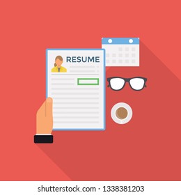 Cv illustration vector in flat style 