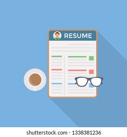 Cv illustration  vector in flat style 