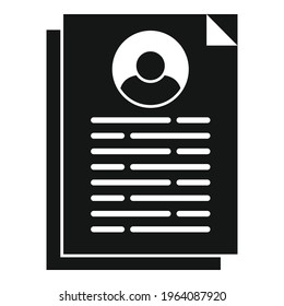Cv information icon. Simple illustration of Cv information vector icon for web design isolated on white background