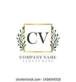 CV Initial beauty floral logo template