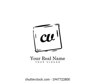 CV Initiales Schönheitslogo, Monogramm-Vektor