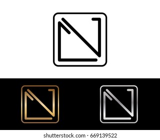 cv initial box shape Logo designs template
