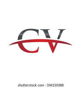 CV initial company red swoosh logo