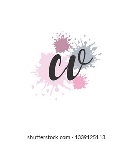 CV  Initial Handwriting logo template vector