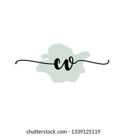 CV  Initial Handwriting logo template vector