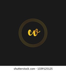 CV  Initial Handwriting logo template vector
