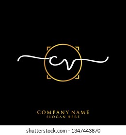 CV Initial handwriting logo template