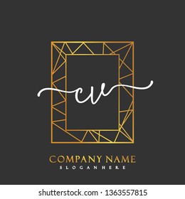 CV Initial Handwriting logo template vector