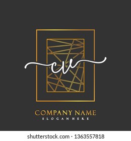 CV Initial Handwriting logo template vector