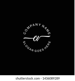 CV Initial handwriting logo template vector