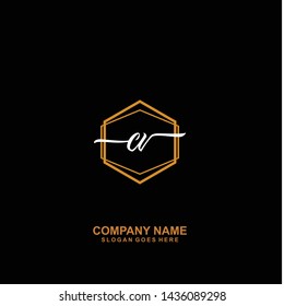 CV Initial handwriting logo template vector