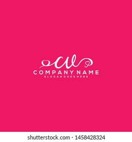 CV Initial handwriting logo vector