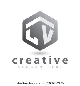 CV Initial letter hexagonal logo vector