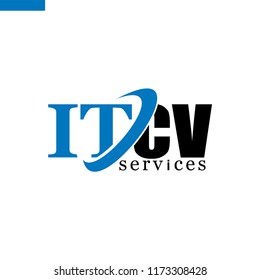 IT CV initial letter logo icon vector template