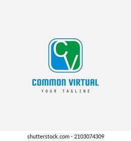 CV initial logo  design. company with CV letter