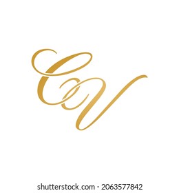 CV initial logo design vector stock