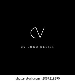CV INITIAL LOGO DESIGN VECTOR