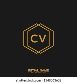 CV Initial logo letter with minimalist concept