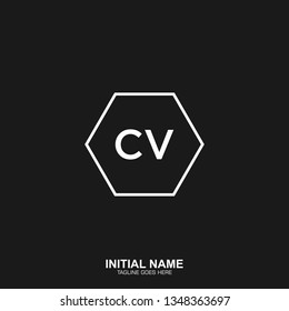 CV Initial logo letter with minimalist concept