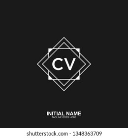 CV Initial logo letter with minimalist concept